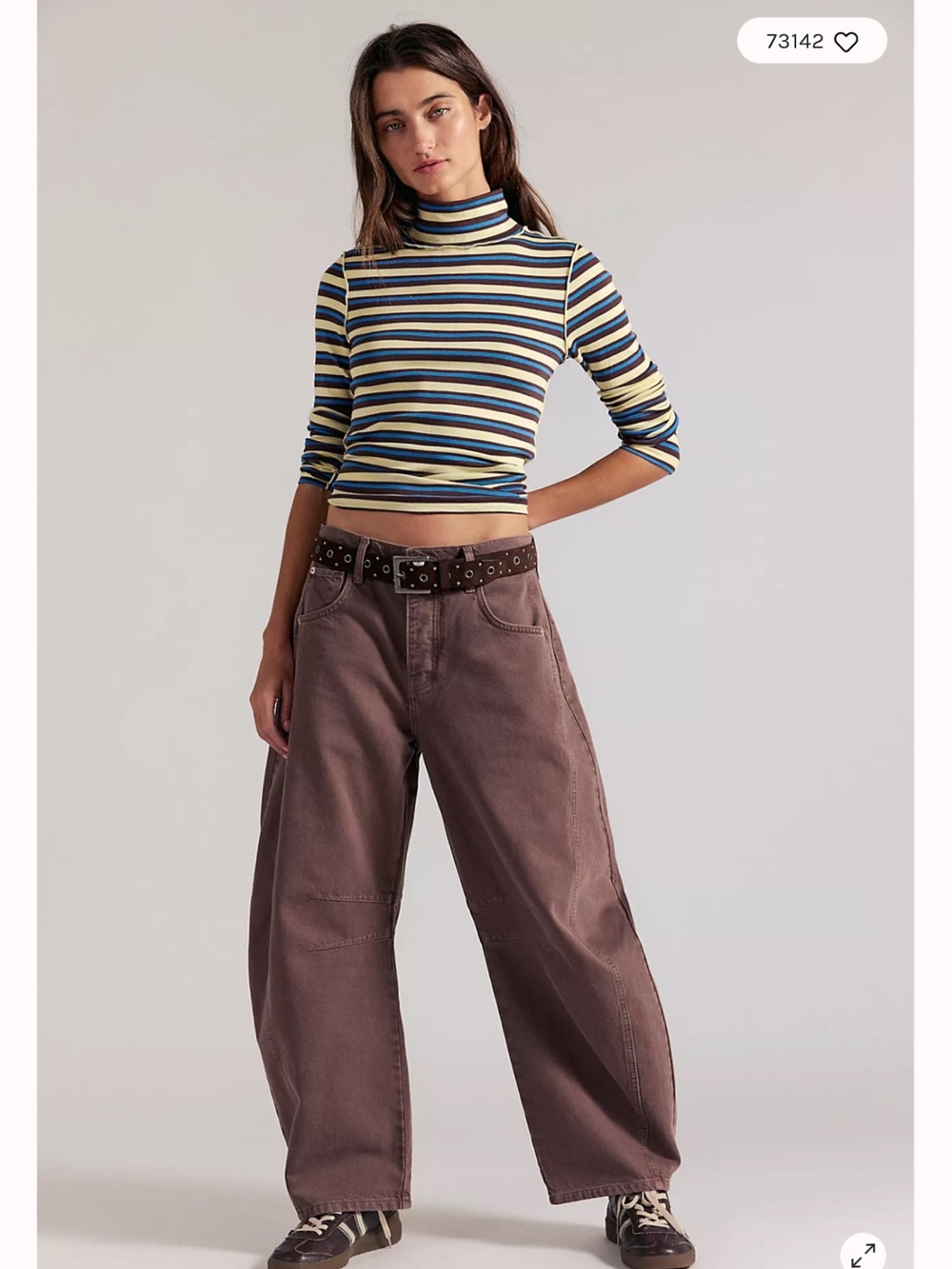 Free People Mid Rise Barrel Jeans in Chocolate Mousse- purchased in June